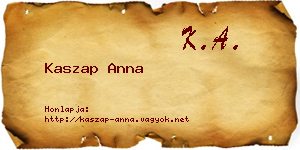 Kaszap Anna névjegykártya