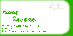 anna kaszap business card